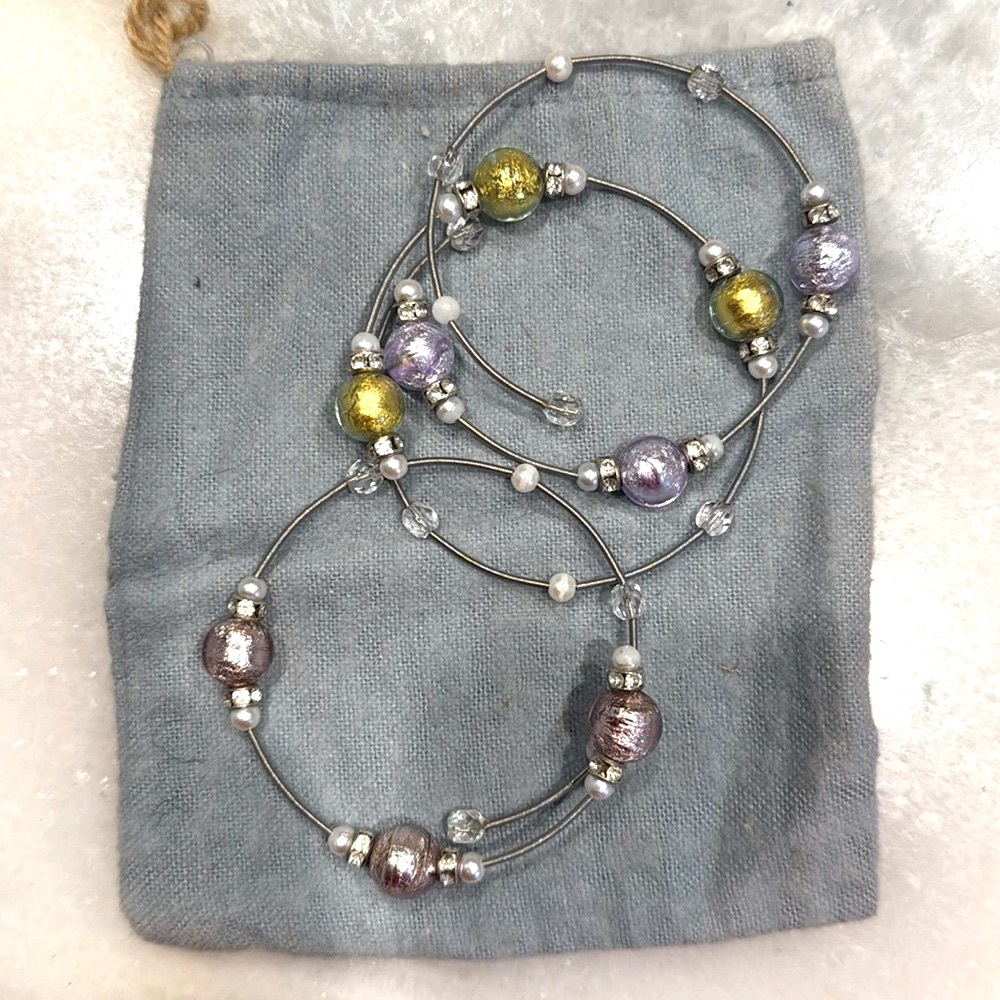Murano Glass Bead Bracelets Trio - RedEnvelope